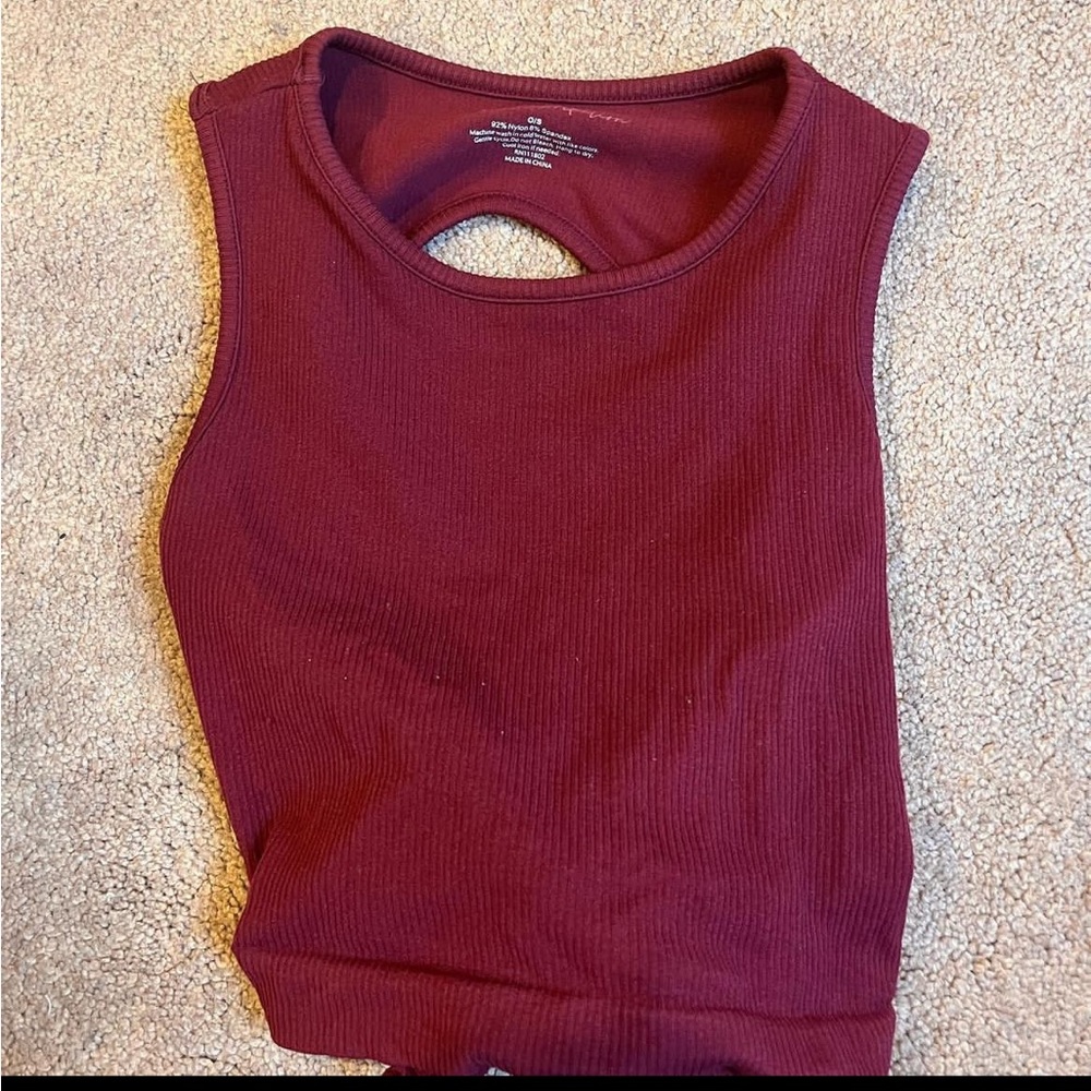 Maroon open back tank
